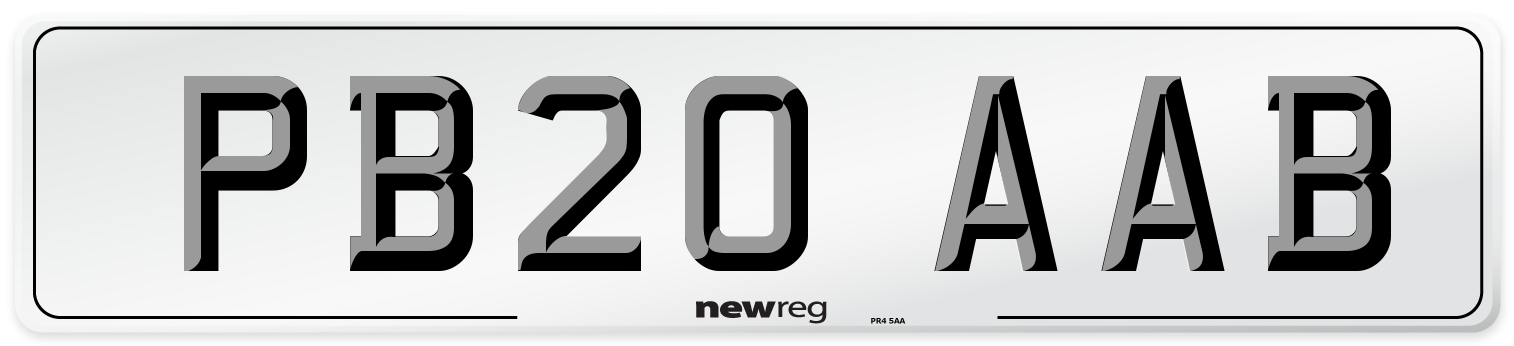 PB20 AAB Number Plate from New Reg